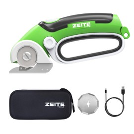 Zeite ZEITE 4V Cardboard Box Cutter,Cordless Electric Scissors,with 2 Blades,Storage Box,USB Charging Cable,Max Cutting 1/4",Ideal for Cardboard,Thin Carpet & Plastic Recycling,Easy to Hold and Safe