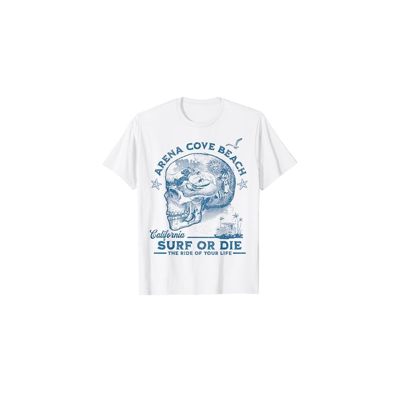 Arena Cove Beach Surfing Girl Pacific Ocean Surfboard Men's T-Shirt,