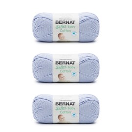 Bernat Softee Baby Cotton Pale Periwinkle Yarn - 3 Pack of 120g/4.25oz - Blend - 3 DK (Light) - 254 Yards - Knitting/Crochet