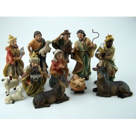 Krippe, Johanneskrippe, 12tlg, Höhe 10cm, handbemalen