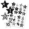 Papierdrachen 24 Advent calendar number stickers black and white stars