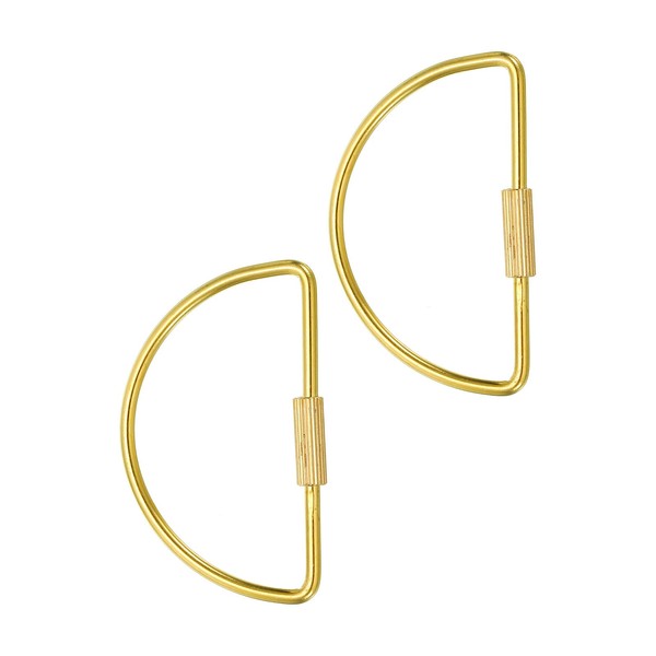 [PATIKIL] Brass Key Ring Set of 2 GOLD Brass Screw