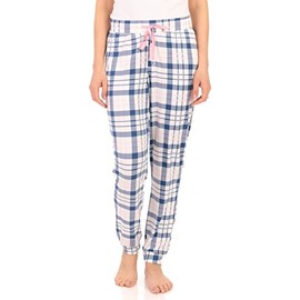 Suko Jeans Women's Stretch Pajama Bottoms - SU21F10342 Pink Navy Plaid Small