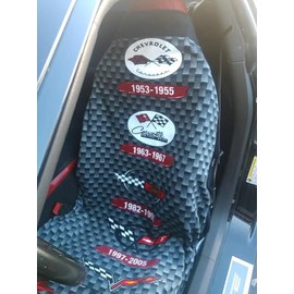 SR1 Performance C1-C8 Corvette Generations Towel 2 Go - Seat Cover/Beach Towel : Black (Pair (2 Covers))