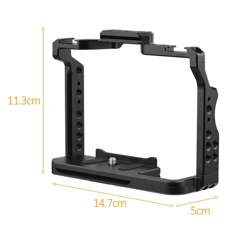 Andoer Camera Cage, Aluminium Alloy Video Cage with Two Cold