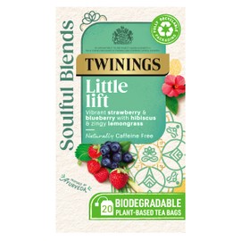 Twinings Soulful Blends Little Lift Inspired by Ayurveda - Strawberry & Blueberry Herbal Tea Infusion with Hibiscus & Lemongrass - 20 Biodegradable Tea Bags