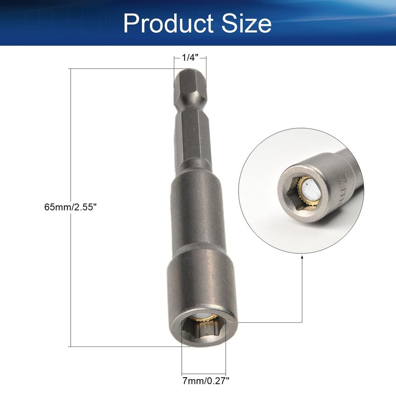 Utoolmart 1/4" Quick-Change Hex Shank 7mm Nut Setter Driver Drill