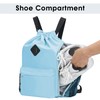 WANDF Drawstring Backpack Sports Gym Bag with Shoes Compartment, Water-Resistant