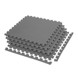 IncStores 5/8 Inch Thick Diamond Soft Foam Flooring Tiles | High-Density Interlocking Foam Tiles for Rugged Style in Your Home Gym, Playroom, and More | Grey, 4 Tiles