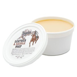 Angelus Saddle Soap for Leather, 3oz - Deep Leather Cleaner and Conditioner for Boots, Saddles, & More - Made in USA