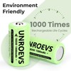 UNROEVS 2 Pack 3.7V 18350 Battery Rechargeable 1500 mAh High