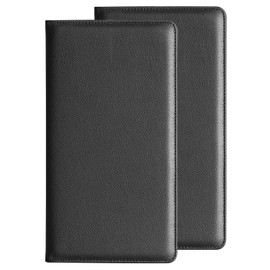 CoBak Restaurant Check Presenters, Guest Check Card Holder, Restaurant Bill Holder, Check Presenters for Restaurants, Servers, Bars, Hotels, Waiter, Waitress - 2 Pack Solid Black