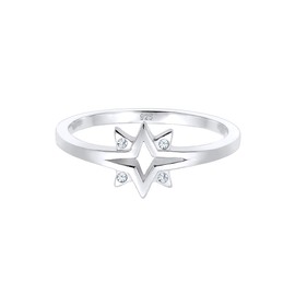 Elli Women's Starburst Star Ring with Crystals, Facet cut, Glass