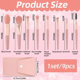 8 Pieces Of Makeup Brushes, Equipped With 1 Piece Of Portable Storage Bag, Multifunctional Makeup Brush Set, Makeup Tools, Blush Brush, Eye Shadow Brush, Eyebrow Brush