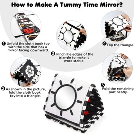 URMYWO Black and White Baby Toys, Tummy Time High Contrast Newborn Toys 0-3 Months, Soft Baby Book, Visual Stimulation Montessori Sensory Infant Toys 0-6-12 Months, Shower Gift for Boys Girls