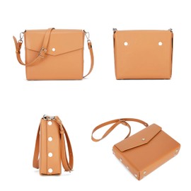 LADINOVO Women’s Shoulder Handbags Fashion Vegan Leather Crossbody Bag with Small Pouch Trendy Shoulder Purses for Ladies with Adjustable Strap(Brown)