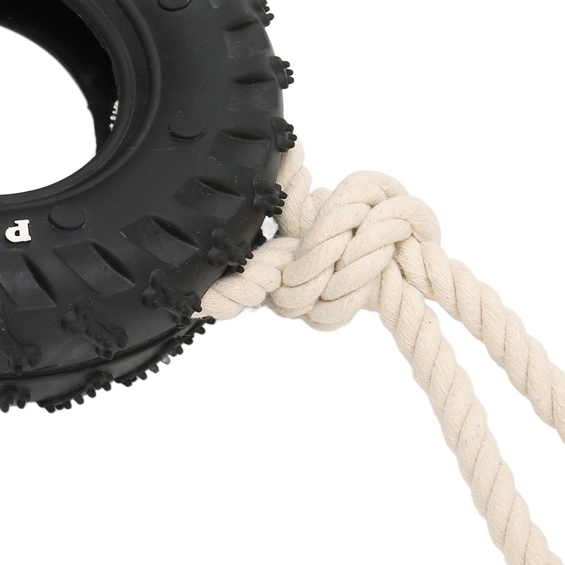 Dog Tire Chewing Toy Bite Resistant Treat Dispensing Rubber Aggressive