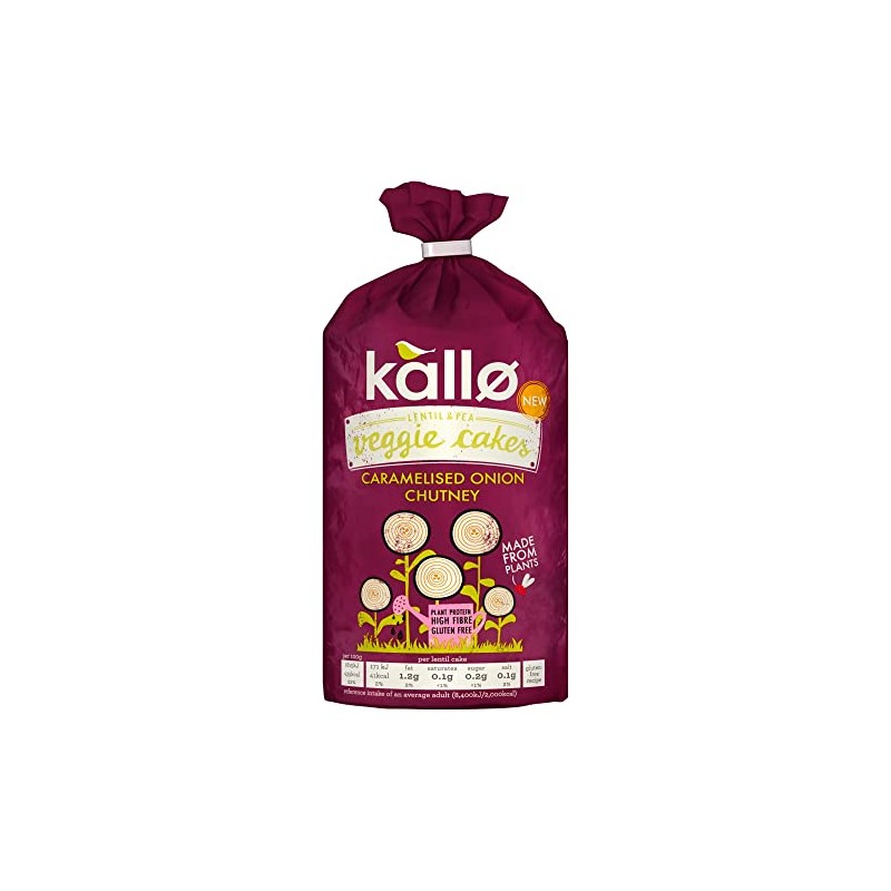 Kallo Caramelised Onion Chutney Lentil & Pea Veggie Cakes 122g
