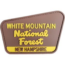 White Mountain National Forest Patch Tactical Rubber 3.75" x 2.5" New Hampshire Hook And Loop Sew On Patches Made In America Gift NH