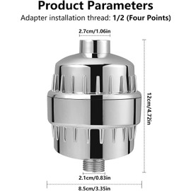 Duschfilter Kalkfilter Dusche, Duschfilter für Wasserenthärter mit austauschbarer Mehrstufen Filterpatrone zur Entfernung von Chlor und Schwermetallen