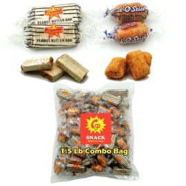 Snack Hotline Atkinsons 1.5 Lb Combo Bag Chick-O-Stick Nuggets and Peanut Butter Bars - 50/50