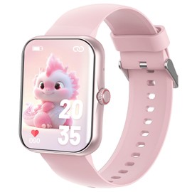 Alutoria Smartwatch Children, Children's Phone Watch, Sports Fitness for Children, 1.83 Inch HD Touch Screen, Notifications Messages, Fitness Tracker for Boys, Girls and Teenagers, Shiny Pink