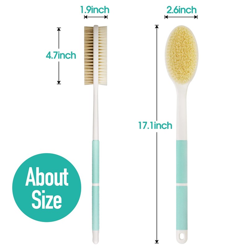 Backski Back Scrubber Anti Slip for Shower,Back Brush Long Handle