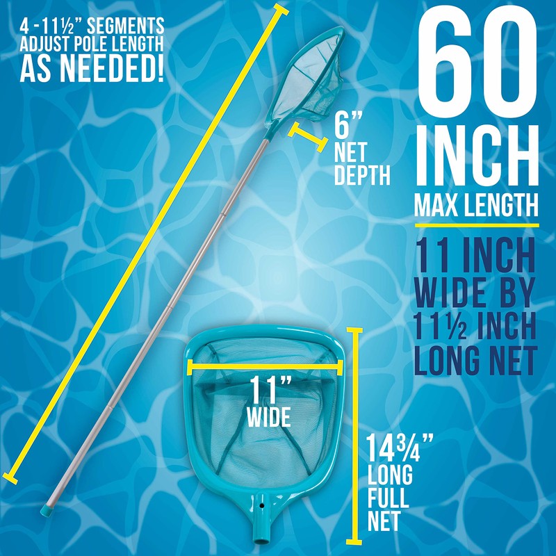 U.S. Pool Supply Swimming Pool 5 Foot Leaf Skimmer Net