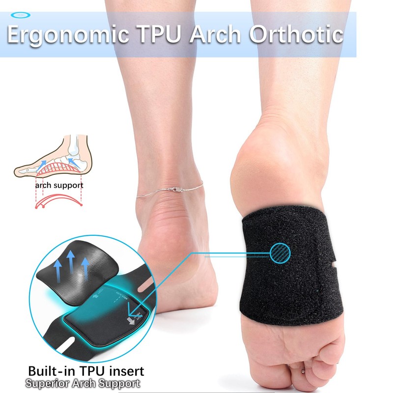 VerteLife 1 Pair Foot Arch Support, Adjustable Arch Support Braces