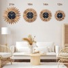 Honiway 16 Inch Wall Clocks, Rustic Wood Boho Sunburst Decorative