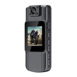 Andoer 4K UHD Mini Body Camera with Audio and Video Recording 150°Wide Angle 180°Lens Rotatable 7 Hour Battery Life Video Camera with 1.54in TFT Screen Night Vision Detection for Daily Record Service