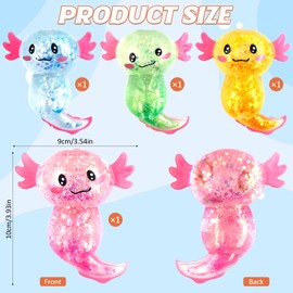 Axolotl Toy 4 Pieces, Axolotl Squeeze Toy, Axolotl Stress Squeeze Toy, Squishy Ball, Squeeze Ball for Birthday Party, Anti-Stress Toy for Adults and Children