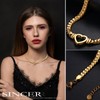 Oidea Gold Plated Heart Choker Necklace for Women, Punk Cuban