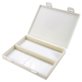 Caplugs Evergreen 258-6188-W30 Slide Storage Box. 100 Places, Polypropylene, White