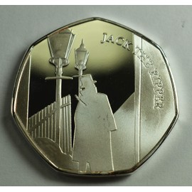 Pair of JACK THE RIPPER, WHITECHAPEL Silver & 24ct Gold Commemorative Coins Albums/50p Collectors, Coin Hunt.