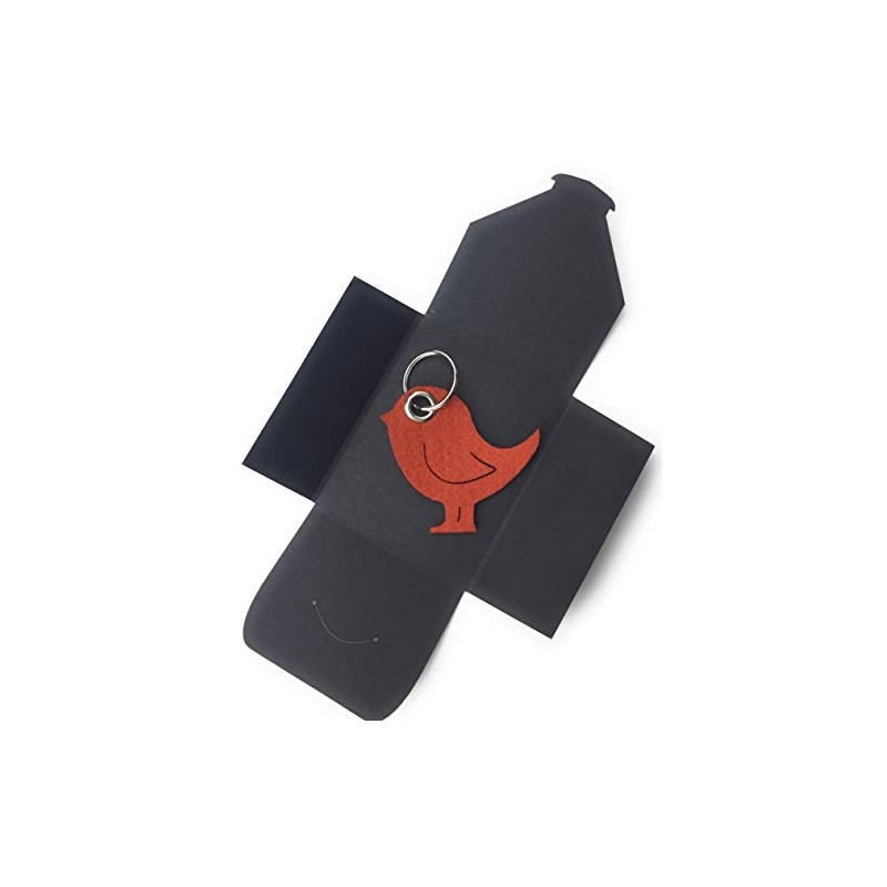 Beautiful Felt Key Ring Bird / Animal Light Brown