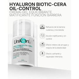 Hyaluron Biotic Cera Oil Control Crema Gel Hidratante Facial Piel Mixta Grasa Sensible Triple Ácido Hialurónico Niacinamida Ceramidas Postbióticos