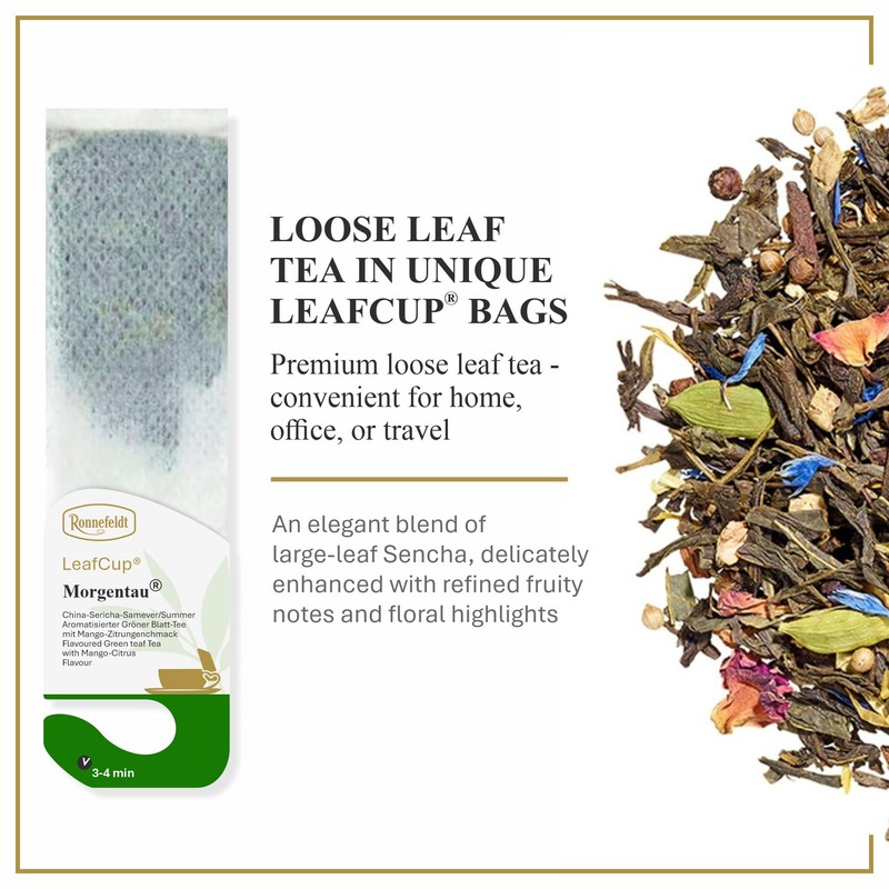 Ronnefeldt LeafCup Morgentau® – Loose Leaf Flavoured Green Tea with