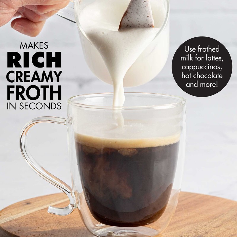 Primula Milk Frother, Handheld Whisk, Drink Foamer, Mini Blender Mixer