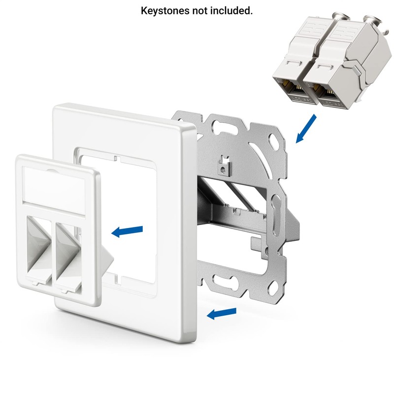 deleyCON 2 x 2 Port LAN Junction Box Data Socket