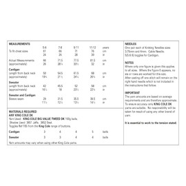 King Cole 5850 Knitting Pattern Childrens Cardigan and Sweater in Big Value Tweed DK,Multi, 24-30 inch