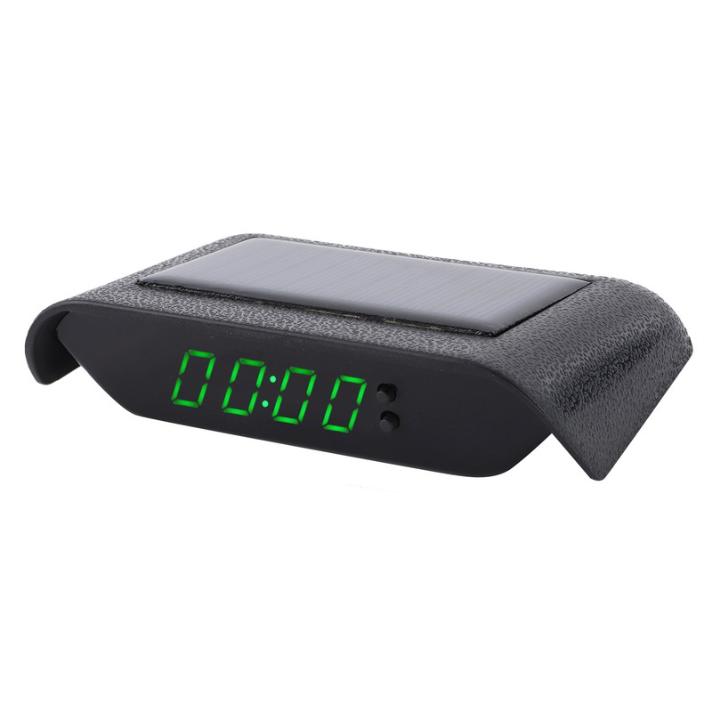 Car Digital Clock Auto Truck Solar Powered Time Date Temperature