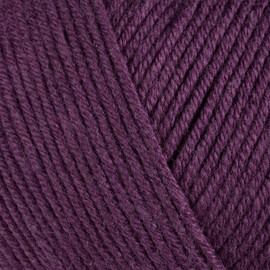 Estako Happy Cotton, (4 Skeins Pack) 60% Cotton 40% Acrylic Yarn, Soft, Fine/Sport (2) for Crochet and Knitting (4 x 1.76 Oz) / (4 x 180 Yrds) (4620 - Plum)