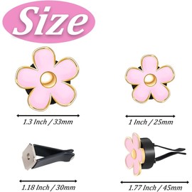 OBTANIM 6 PCS Car Air Vent Clips Purple Daisy Flower Car Air Freshener Clip Air Conditioning Outlet Clip for Car Interior Decoration Accessories (2 Size)