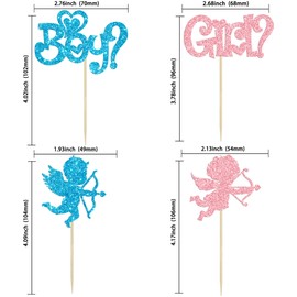 Ephlyn - Juego de 24 adornos para magdalenas para niños o niñas, diseño de cupido, para el día de San Valentín, decoración de pasteles, decoración de bodas, fiestas de San Valentín, suministros de