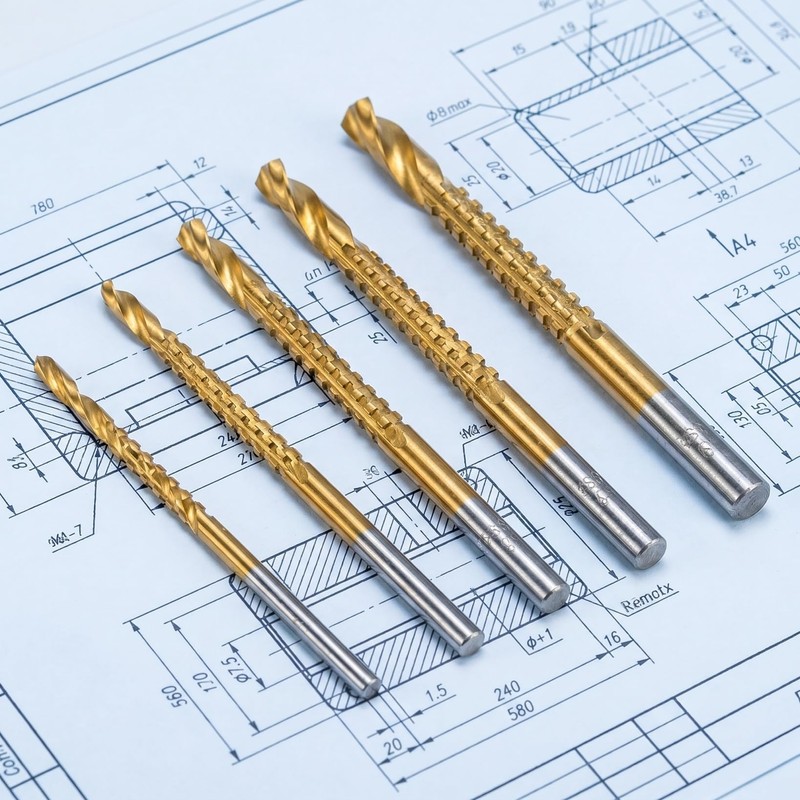 TEHAUX HSS Titanium Coated Drill Bits 6 Piece Set 3mm-8mm