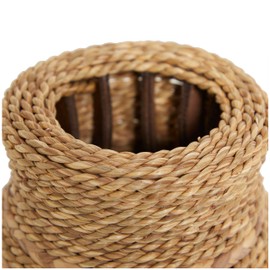 Deco 79 Seagrass Handmade Decorative Vase Slim Woven Tall Centerpiece Vase, Vase for Home Decoration 9" x 9" x 32", Brown