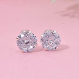 Shop LC White Cubic Zirconia CZ 925 Sterling Silver Stud Solitaire Earrings for Women Jewelry Valentines Day Gifts Ct 5.08