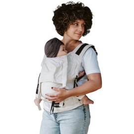 Premium Evolutionary Amarsupiel Baby Carrier l Front and Back | Adjustable | Padded | Breathable | 100% Organic Cotton | Oeko-Tex Certified from 6 Months to 2 Years | Beige