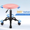 FNZIR Square Rolling Stool with Wheels Height Adjustable Swivel Stools